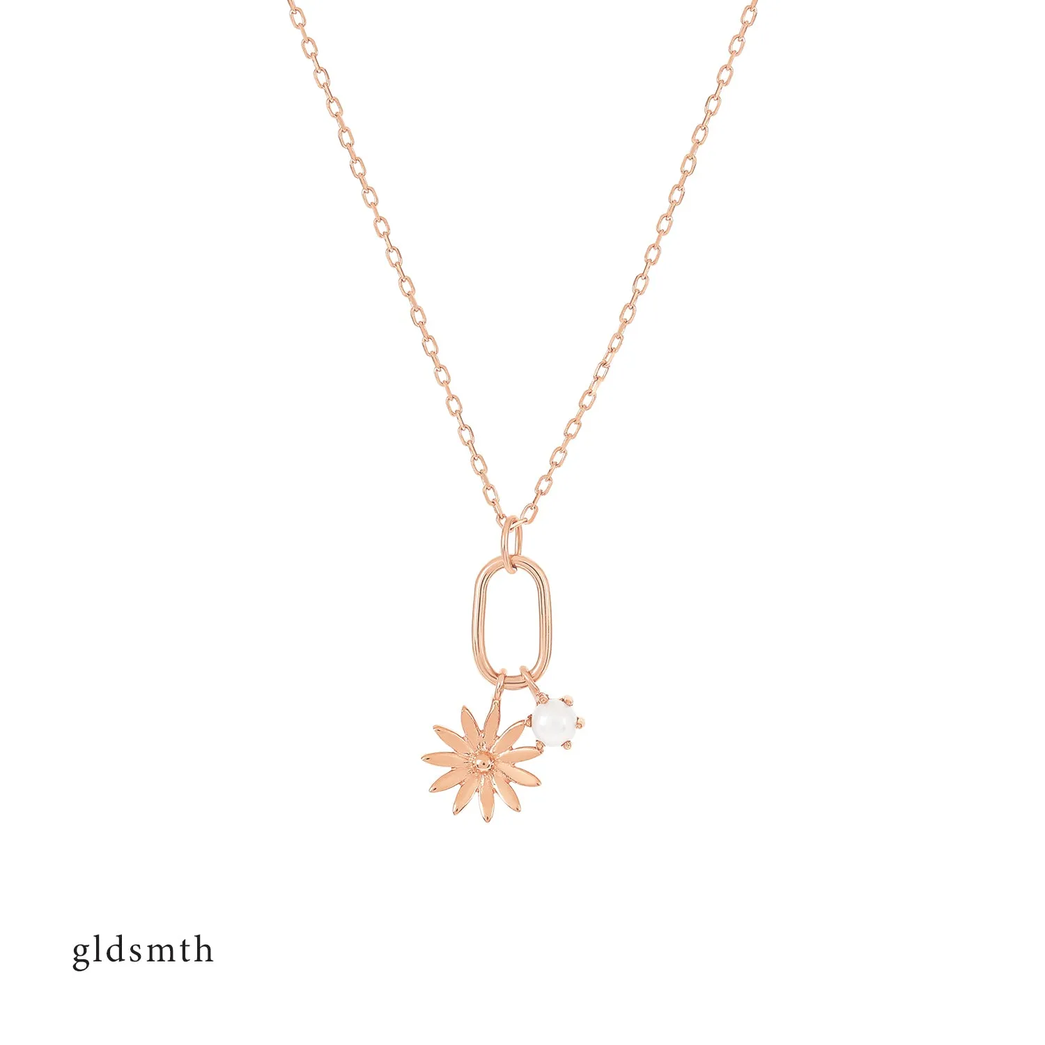 14k Rose Gold Daisy Necklace