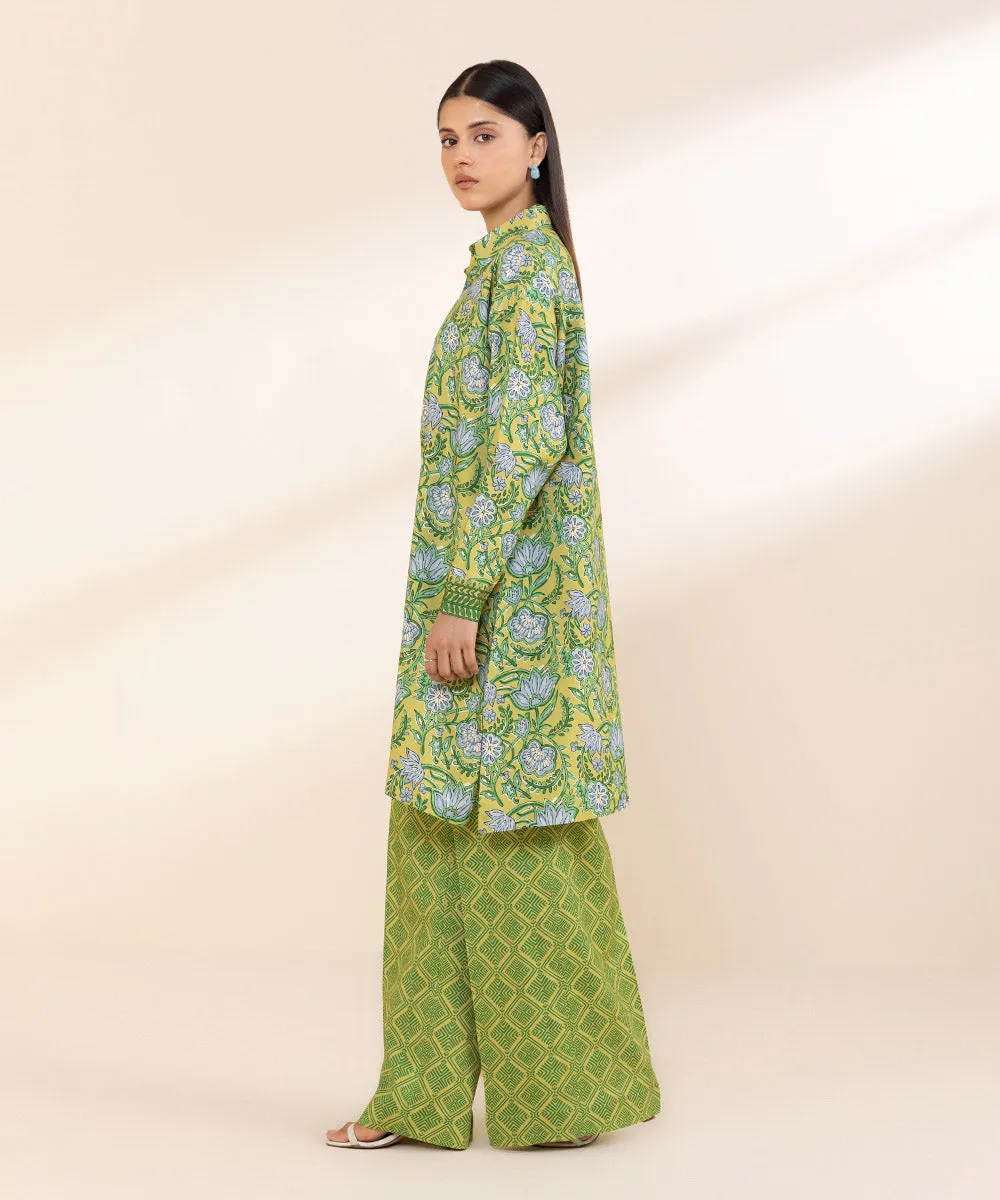 2 Piece - Printed Linen Suit