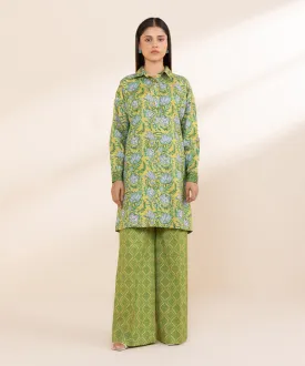 2 Piece - Printed Linen Suit