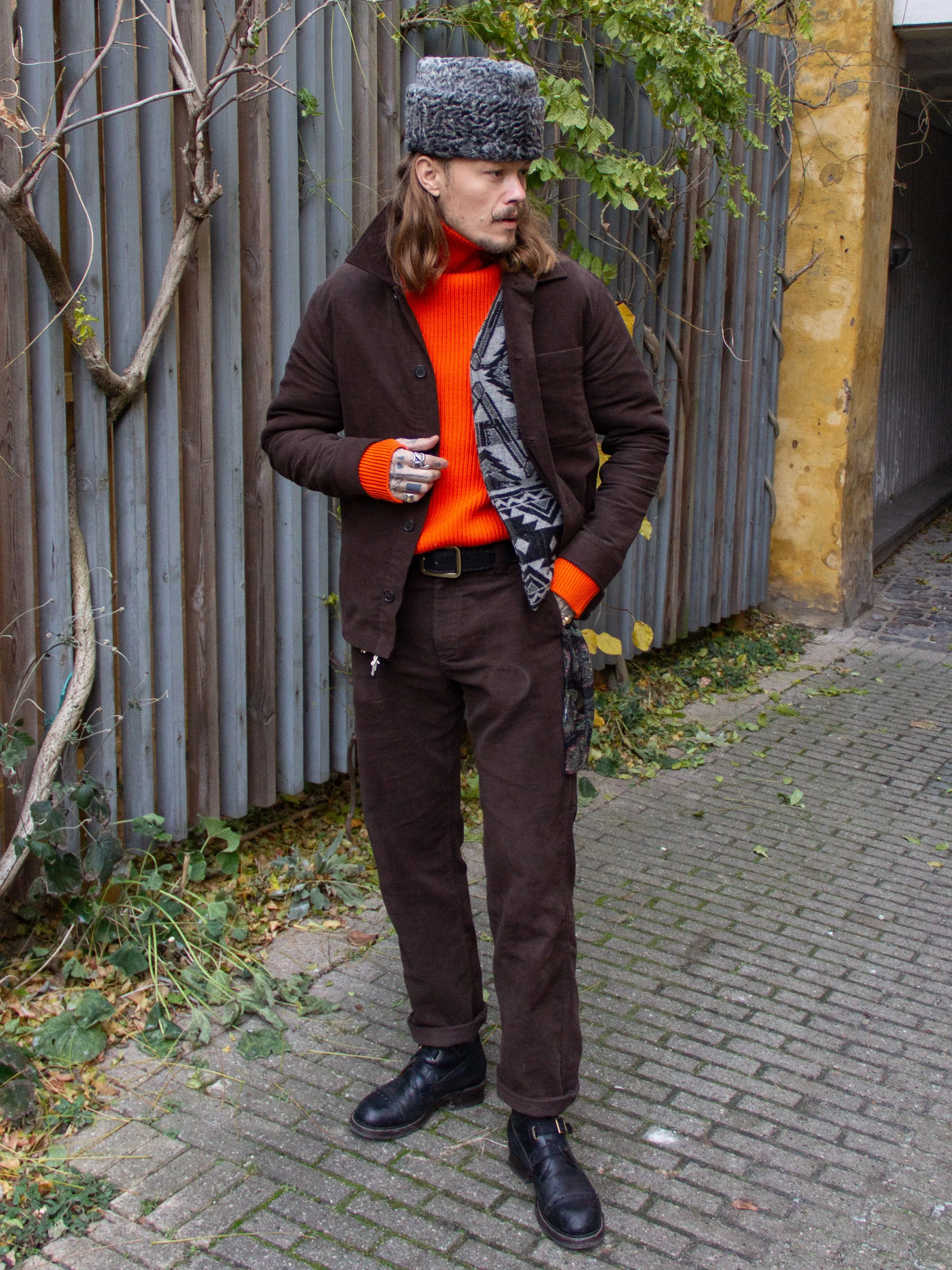 Andersen-Andersen, Navy Turtleneck, Orange