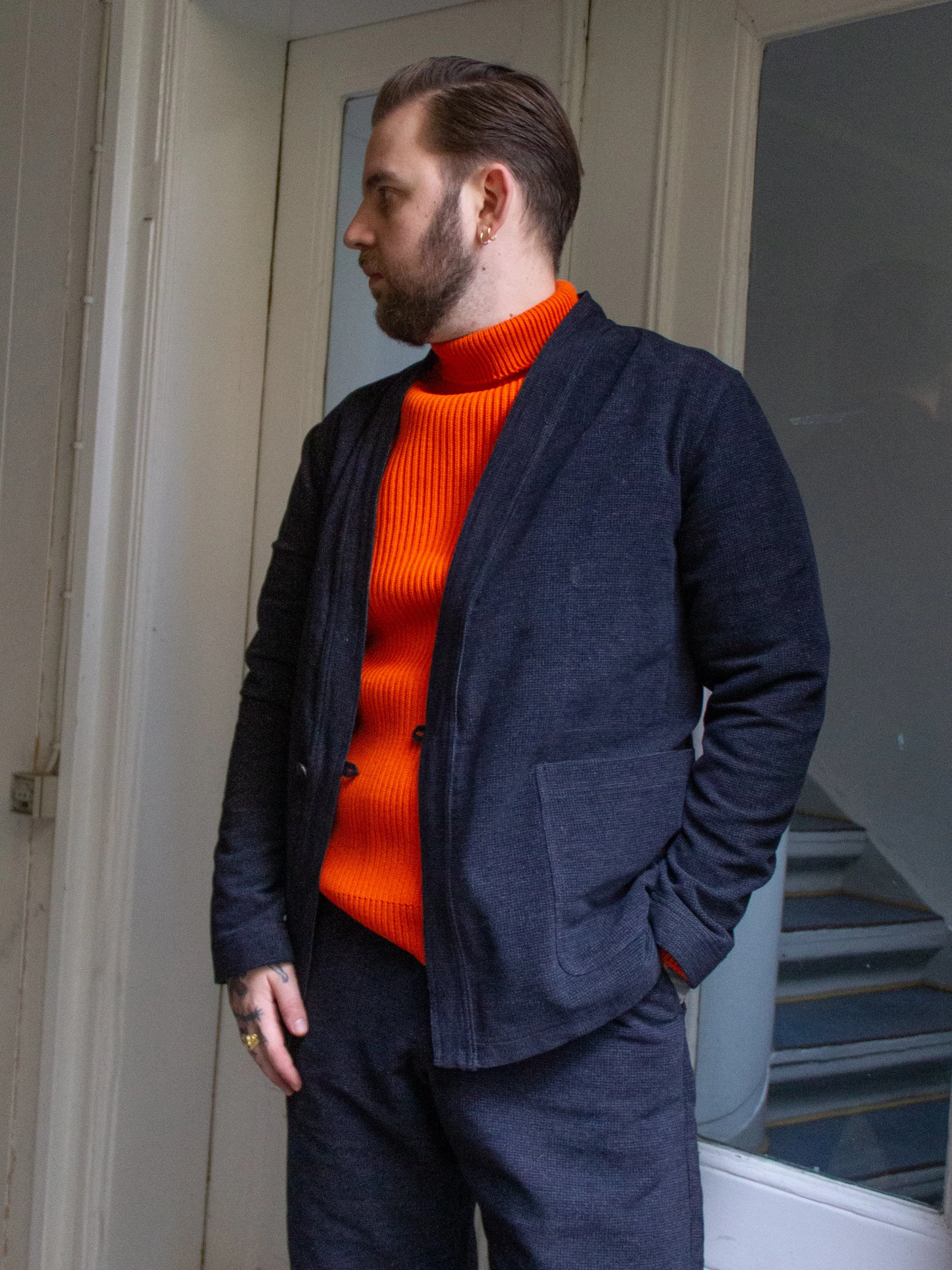 Andersen-Andersen, Navy Turtleneck, Orange