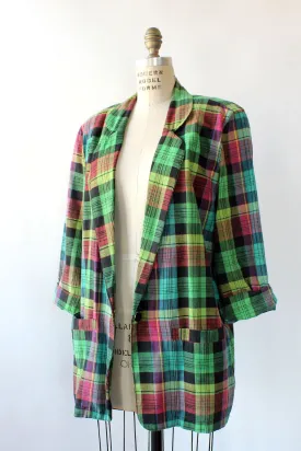 Angelique Green Plaid Blazer M/L