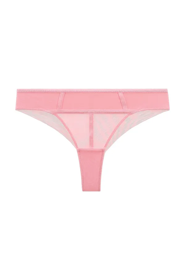 ANN Pink High-Waisted Mesh Hipster Panties