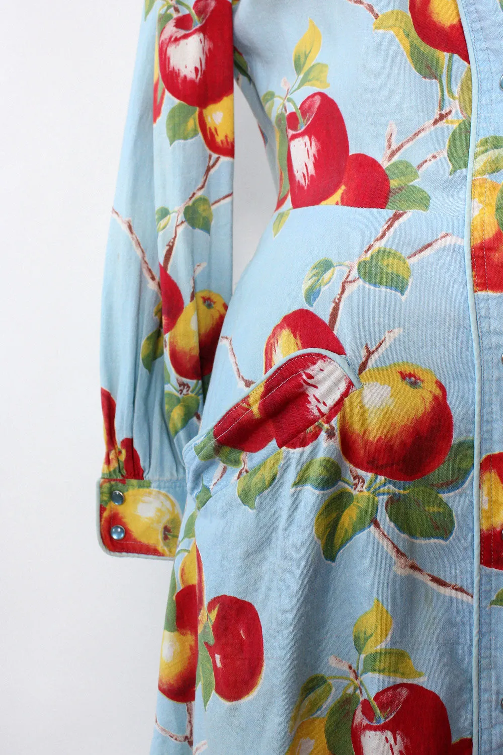 Apple Print 1940s Shirtdress S/M