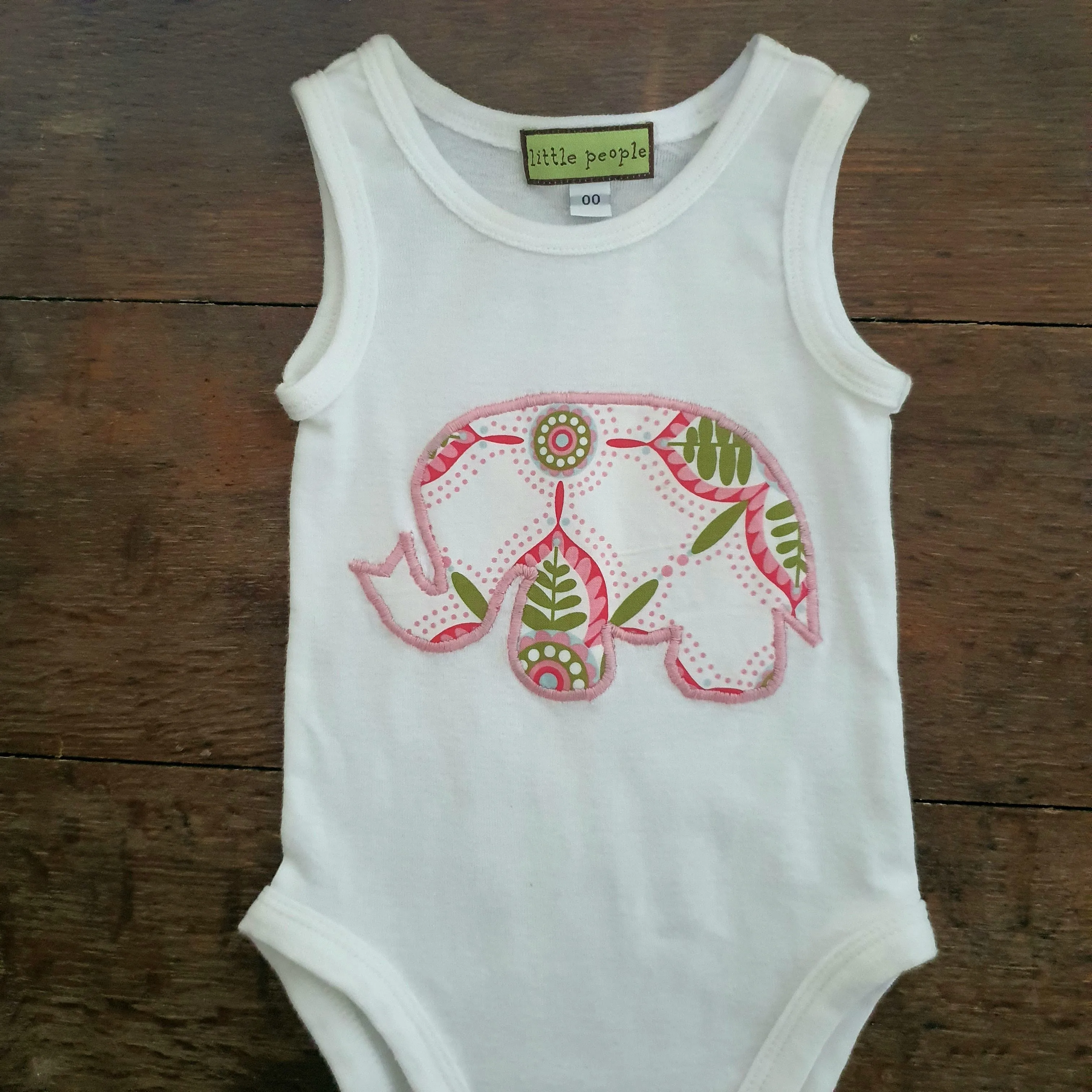 Appliqued Bodysuit - Eve the Elephant