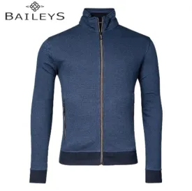 Baileys Zip Jacquard Dark Blue Sweater Blue