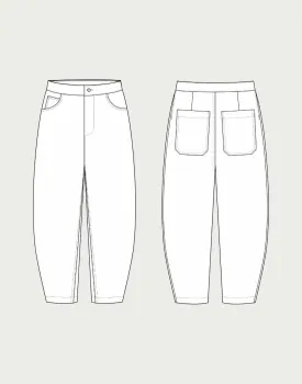 Barrel Leg Trousers Sewing Pattern, The Assembly Line