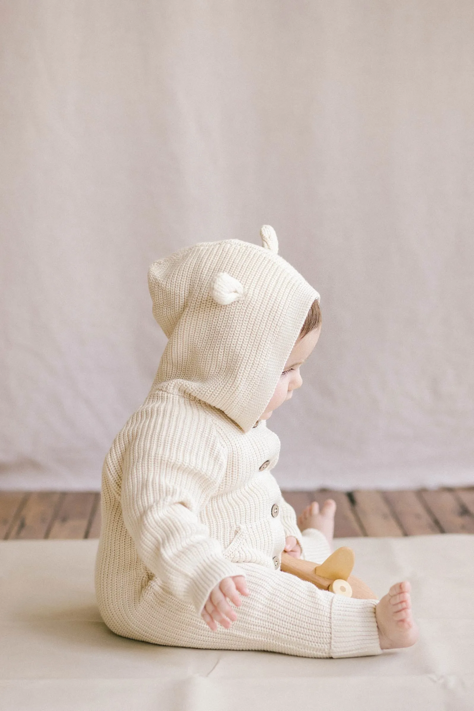 Bear Knit Onepiece - Soft Clay