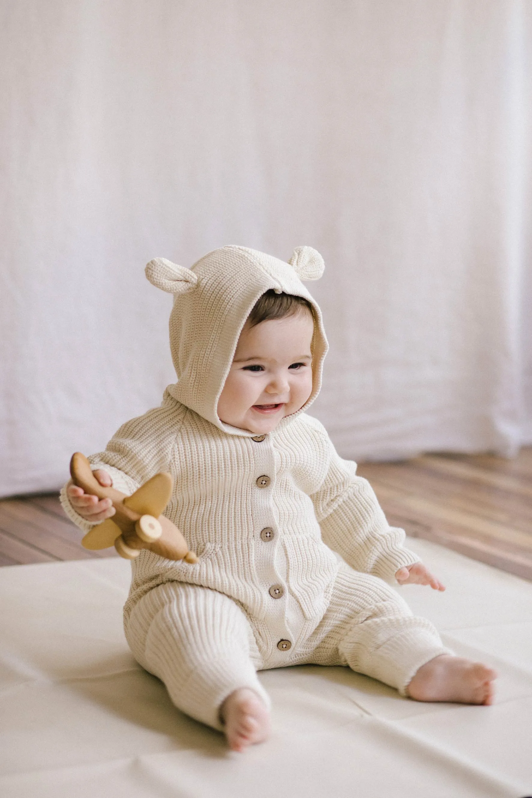 Bear Knit Onepiece - Soft Clay