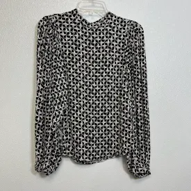 Black White Top Long Sleeve Clothes Mentor, Size 4