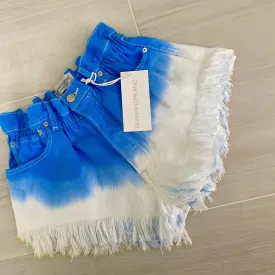 Boho Azure Vintage High Waisted Shorts