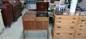 Brown 32"L 20.5"W 33"H AS IS Furniture Record Player