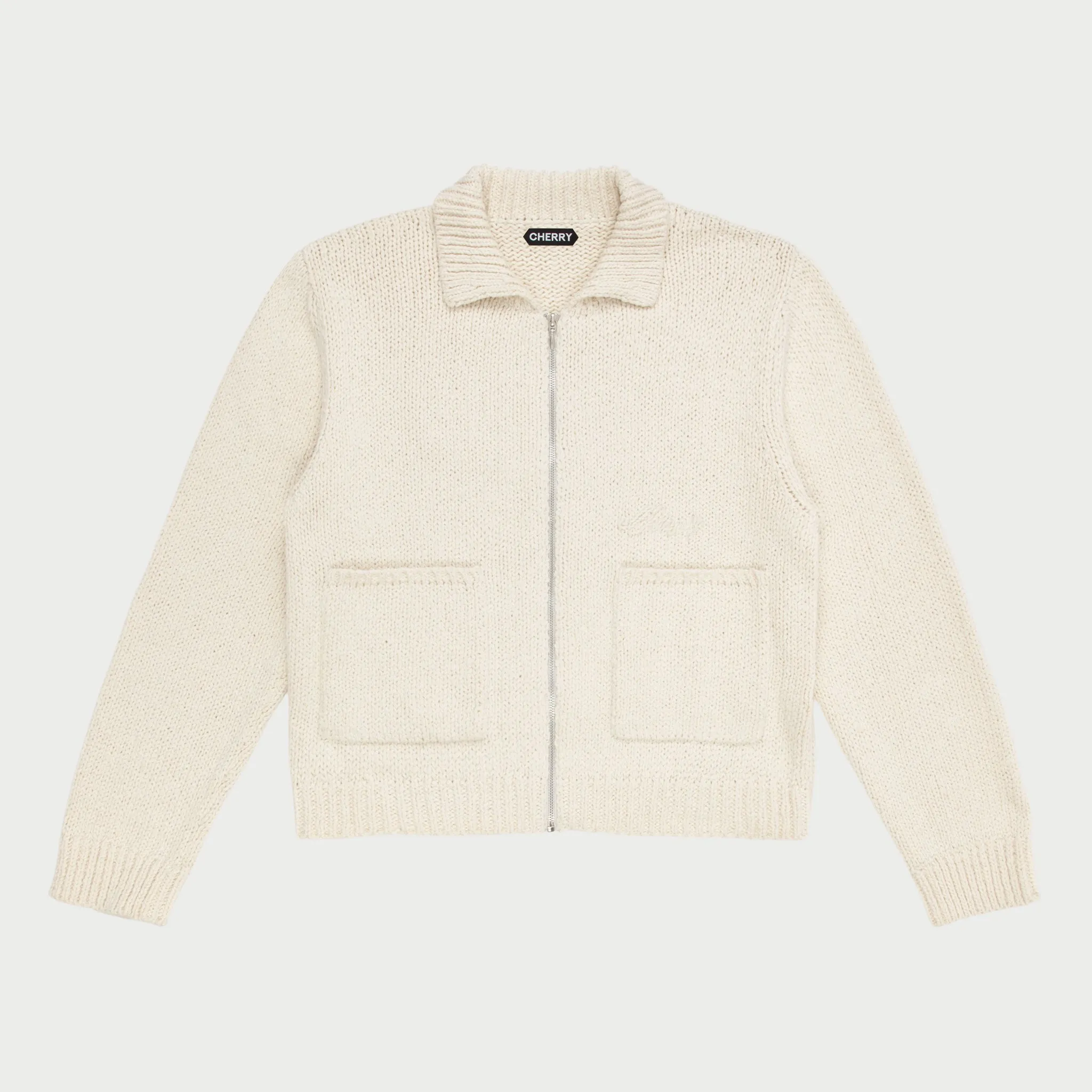 Cotton Knit Club Jacket (Cream)