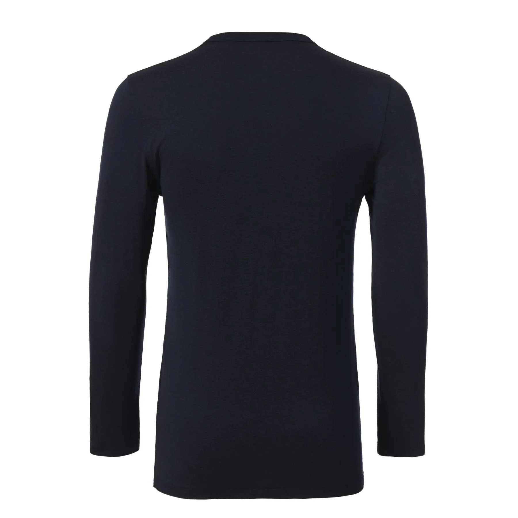 Crew-Neck T-Shirt with Long Sleeve in Dark Blue