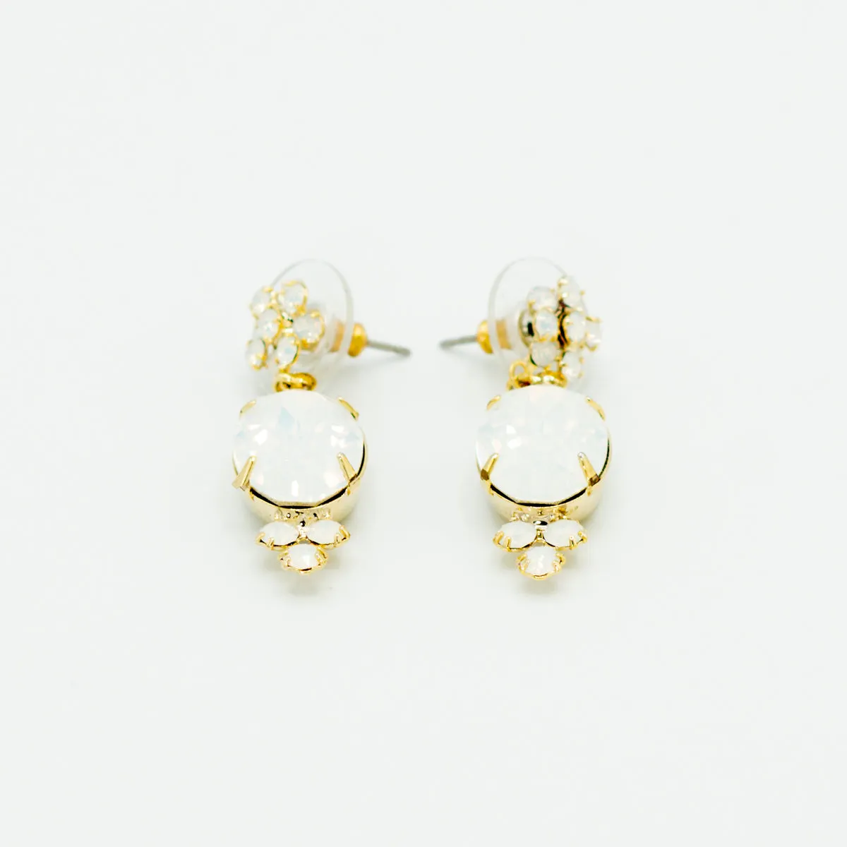 Delicate Opal Floral Drop Earrings