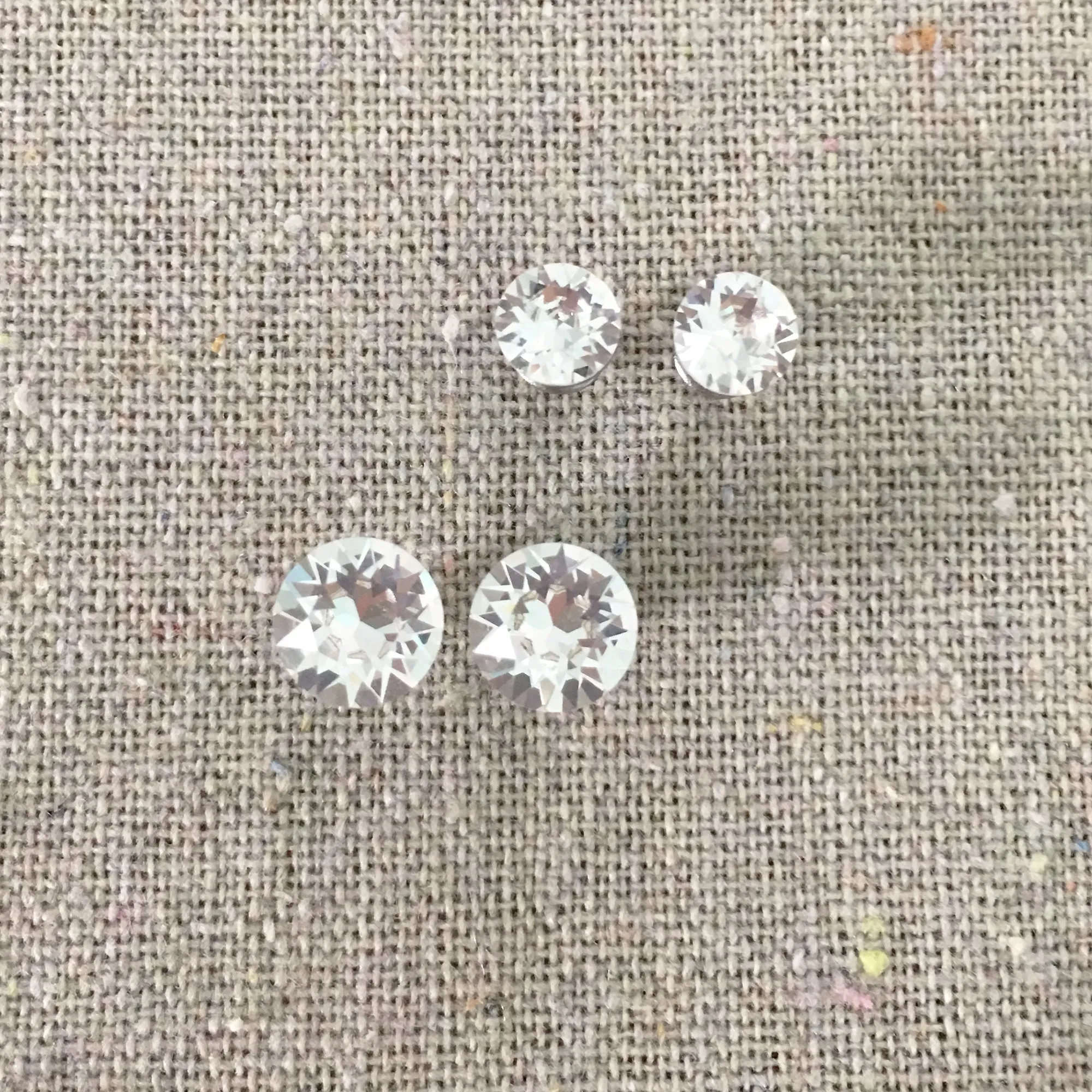 Diamante Invisible Earrings Set • 6 8mm