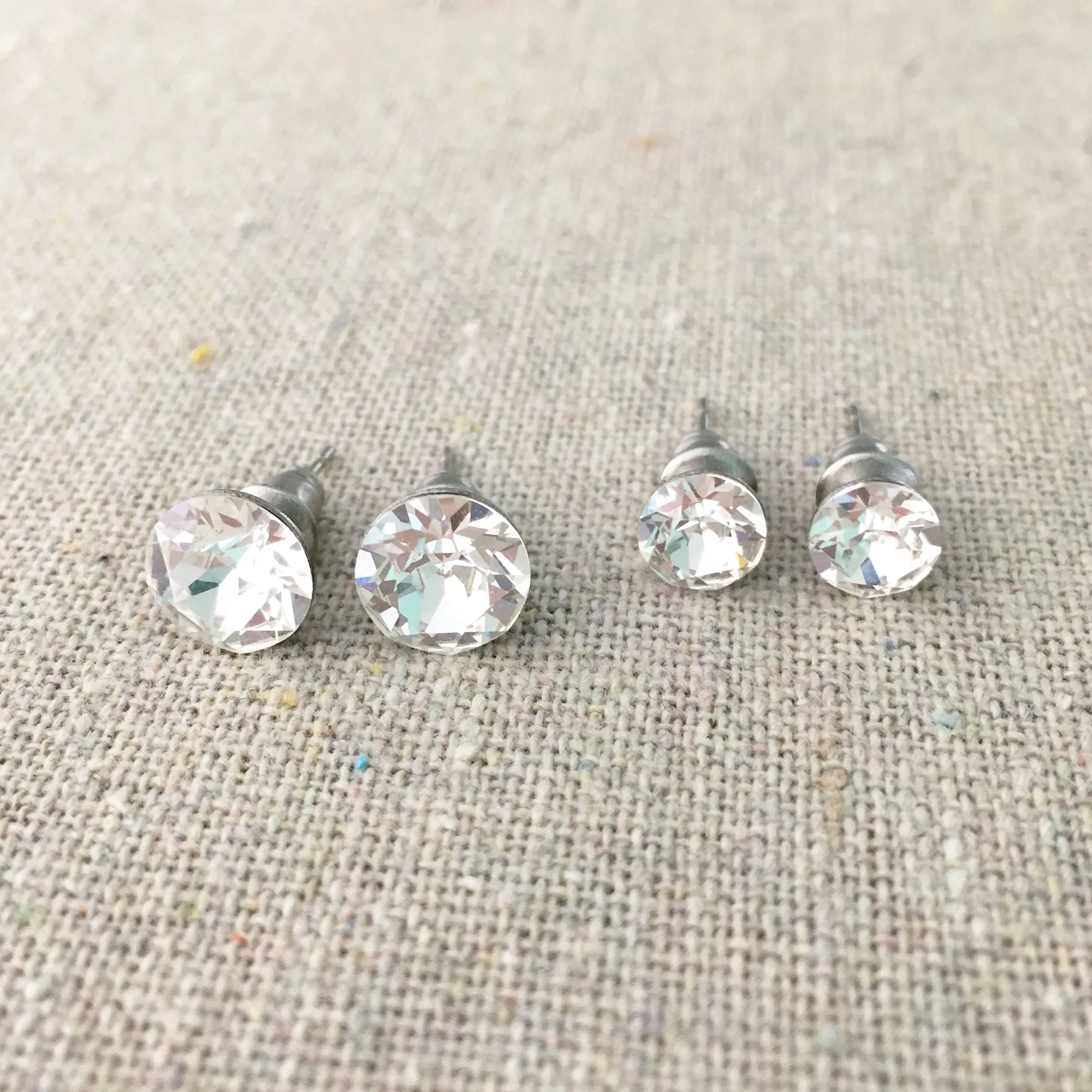 Diamante Invisible Earrings Set • 6 8mm