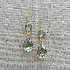 Diamante Pear Dangling Earrings