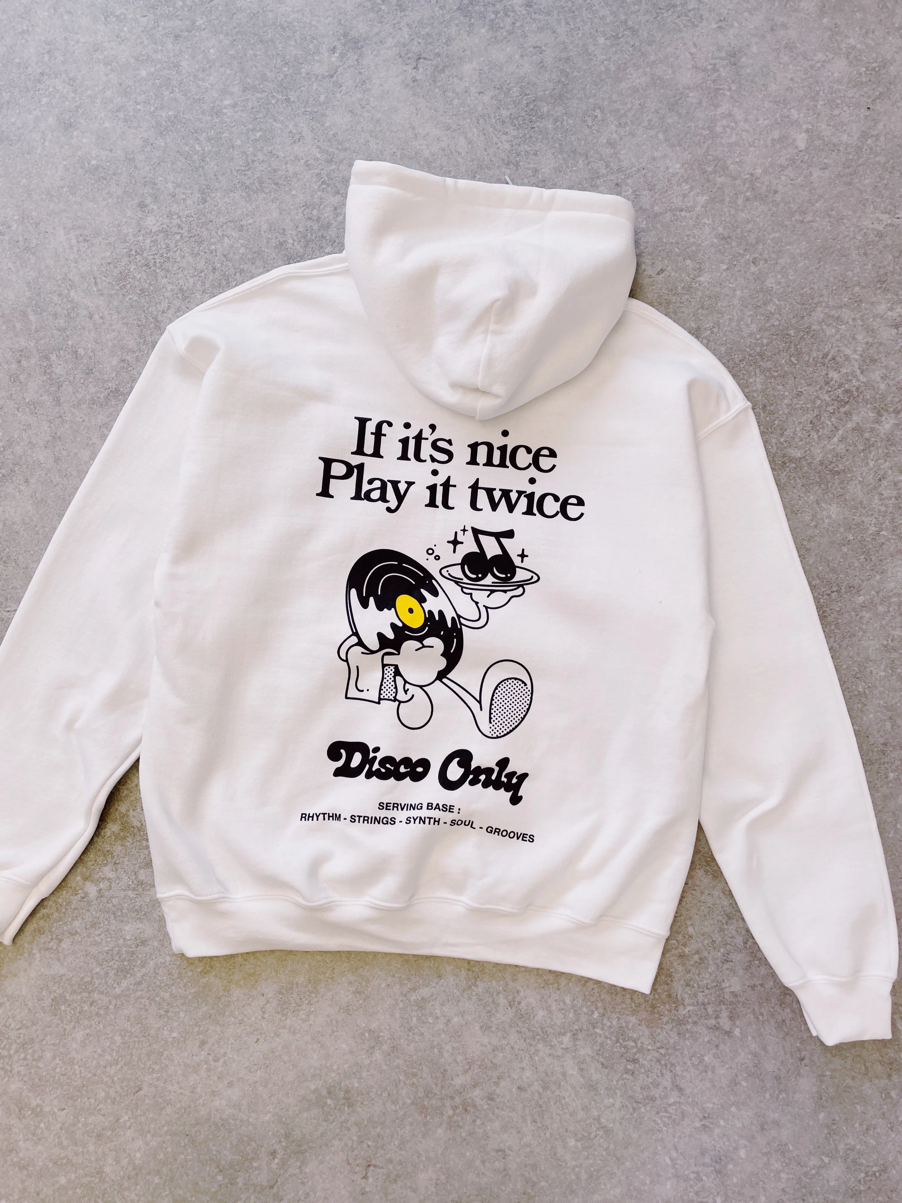 DISCO ONLY 'Play It Twice V2' Hoodie - White