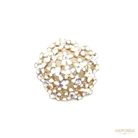 Elegant Button with Frame of Flowers - A102 Gafforelli Srl