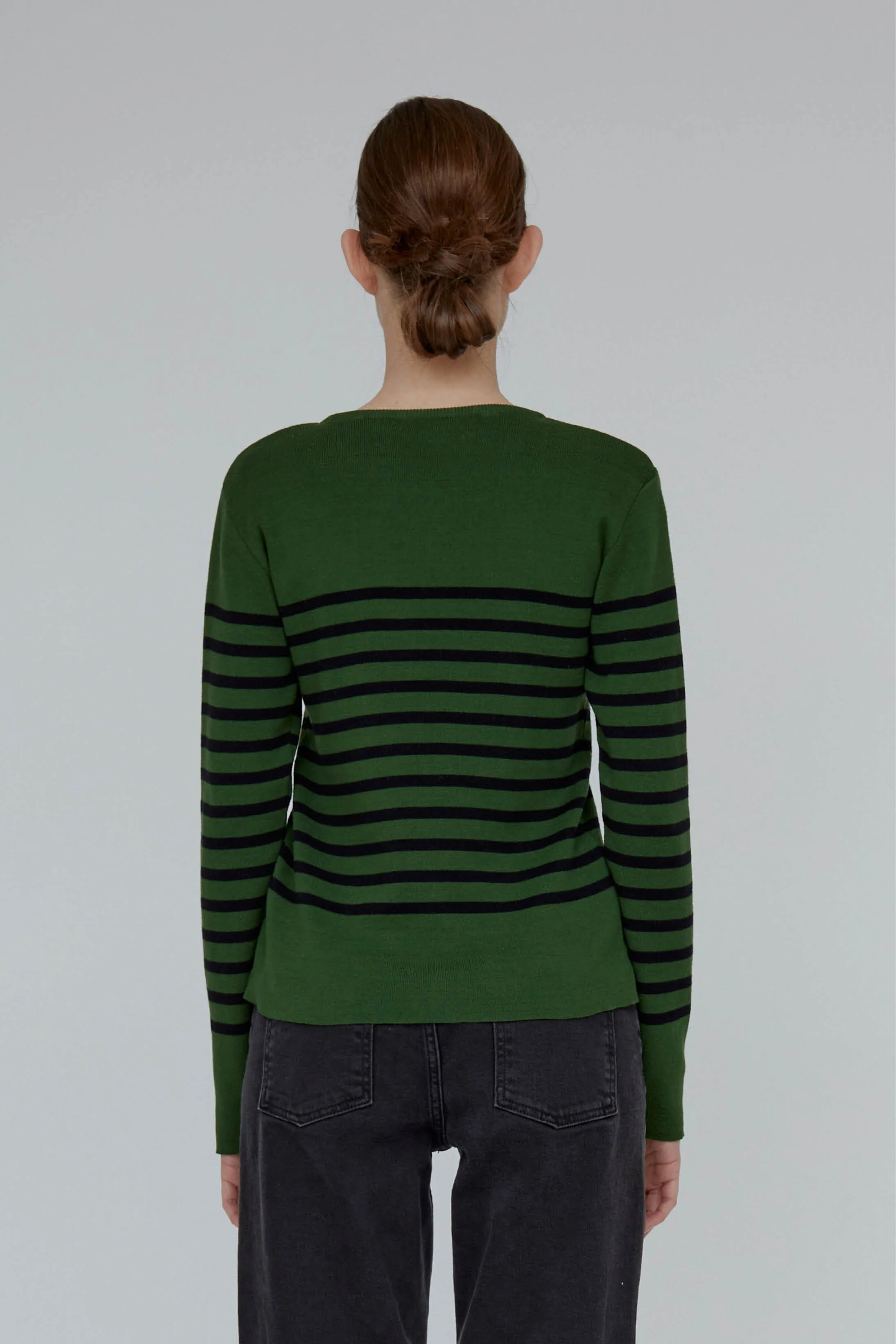 Ella Sweater - Douglas fir / Black