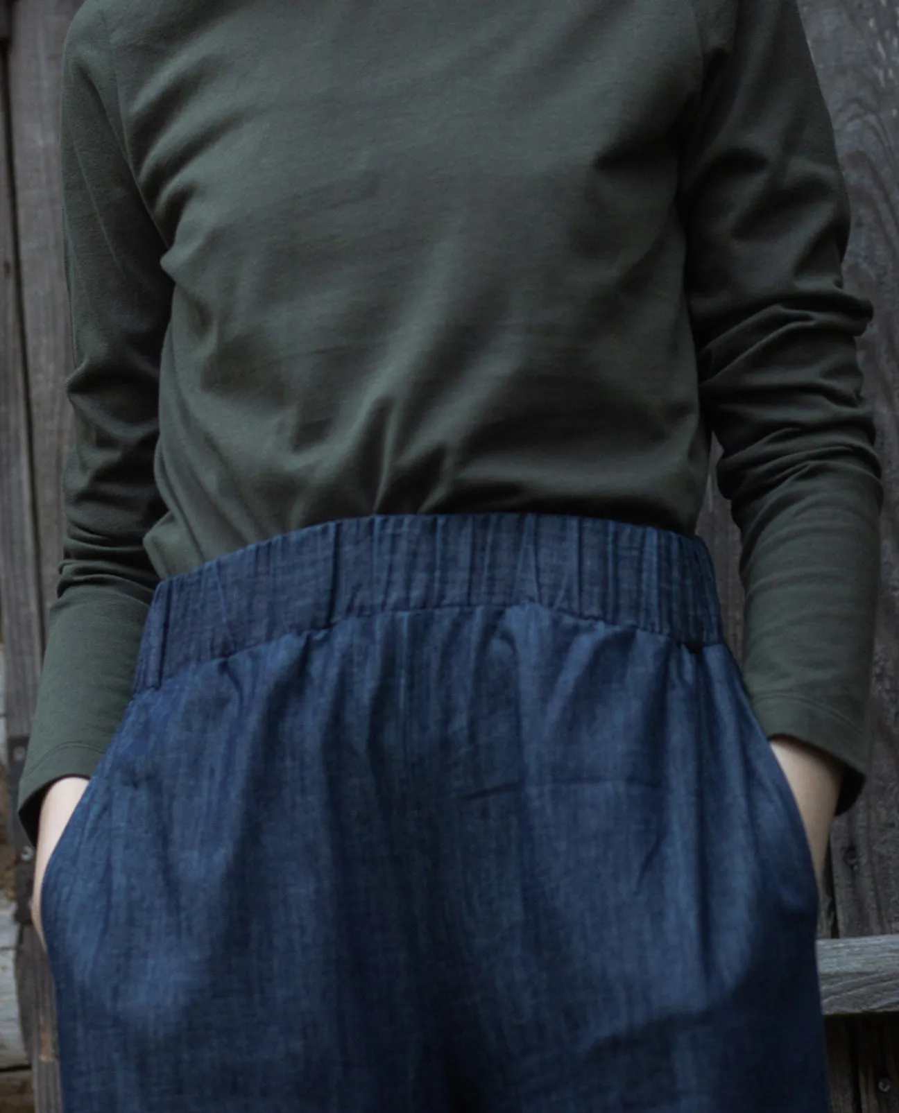 Elm-Leigh Chambray Trouser in Indigo