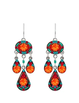 Firefly Mosaics Elaborate Richly Colored Drop Earrings