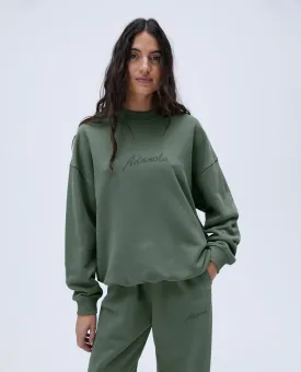 Freehand Oversized Sweatshirt - Khaki Green