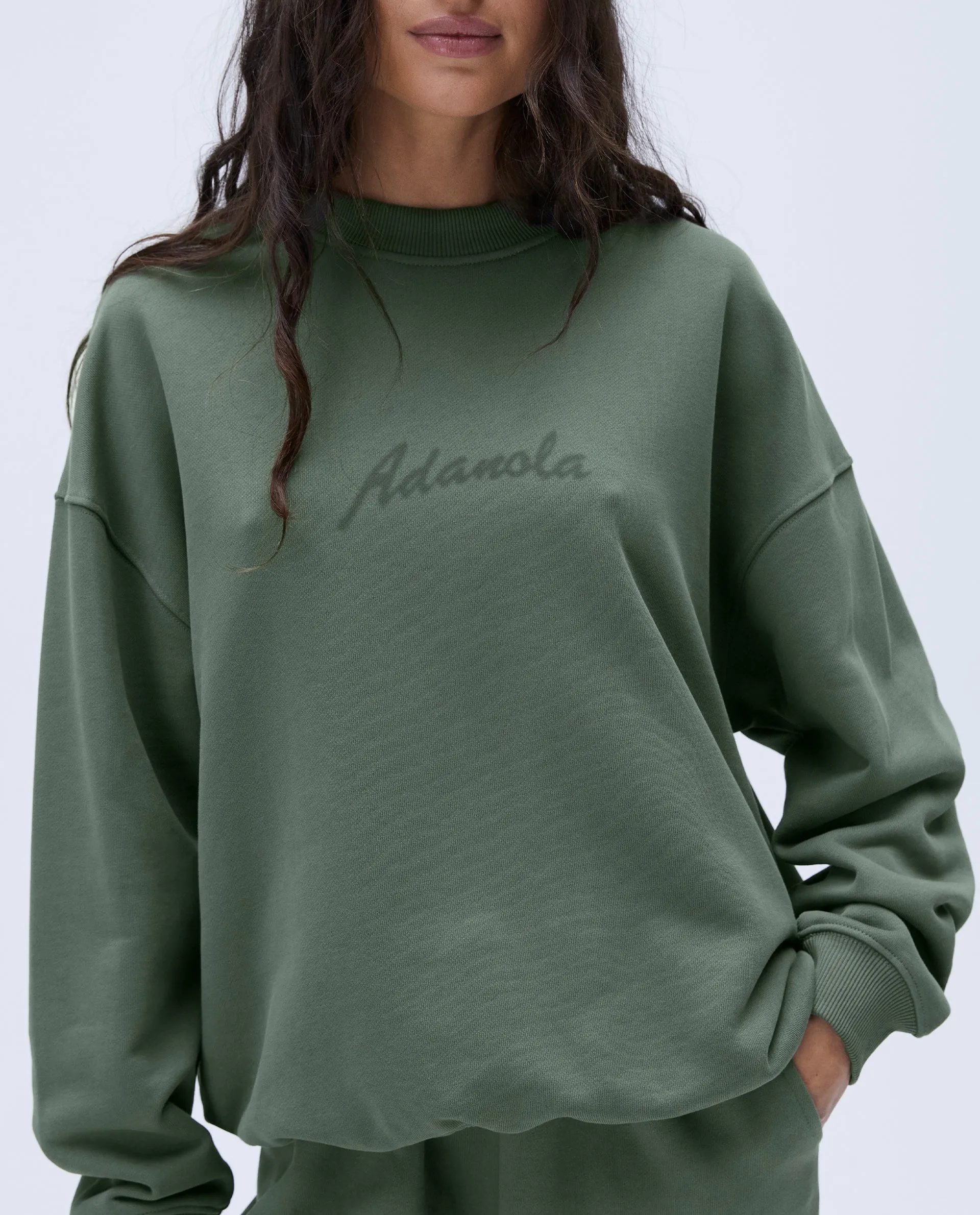 Freehand Oversized Sweatshirt - Khaki Green