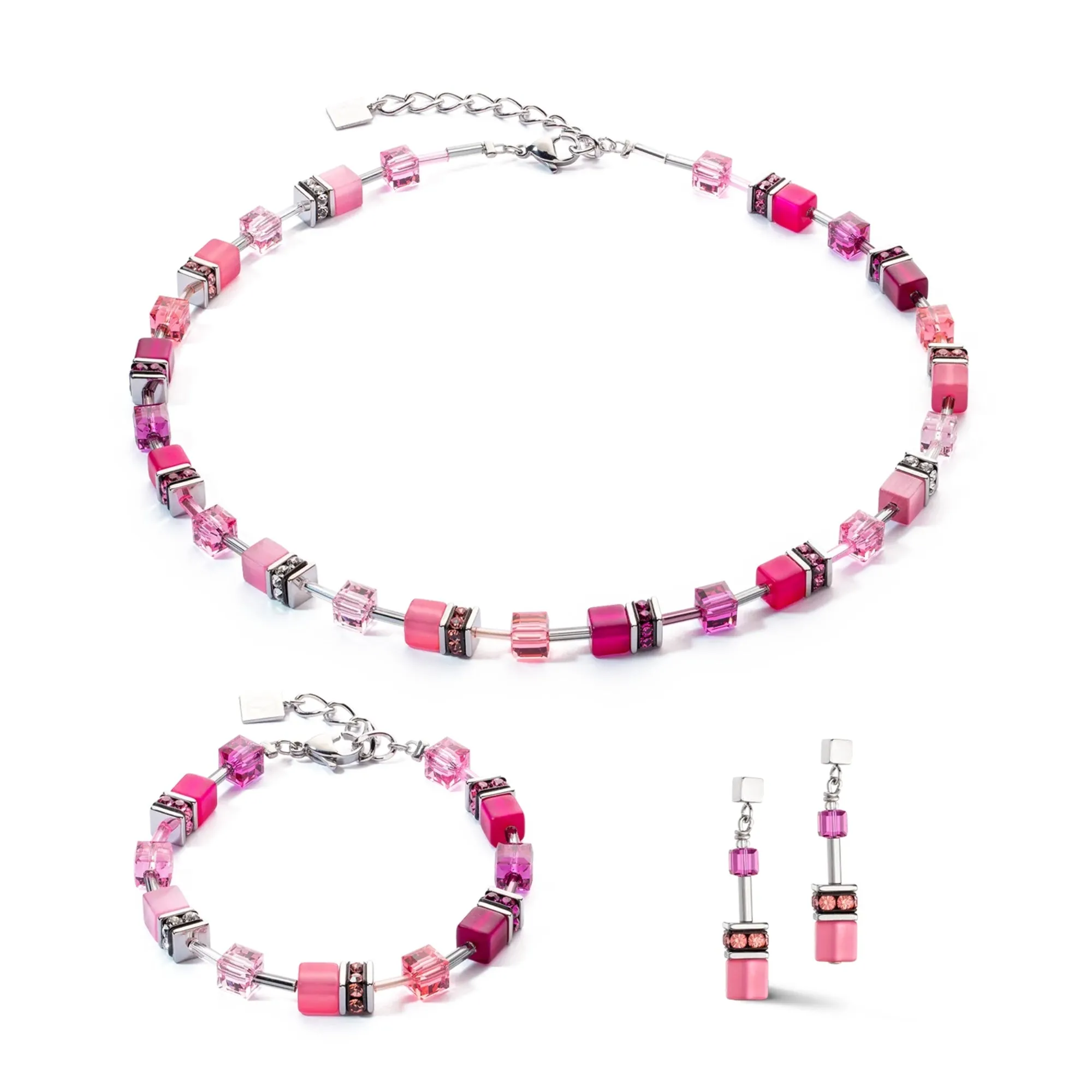 GeoCUBE Iconic Viva Magenta Earrings