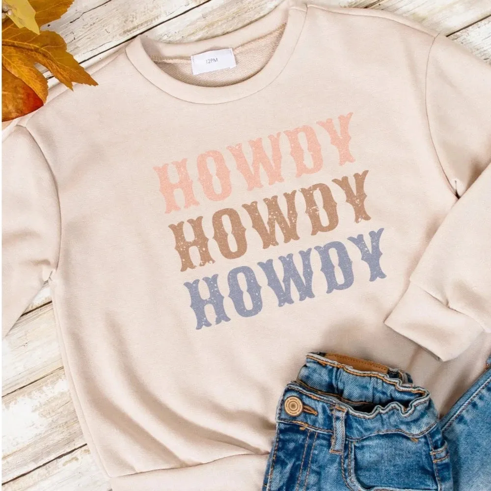 Girls Howdy Graphic Crewneck Sweatshirt