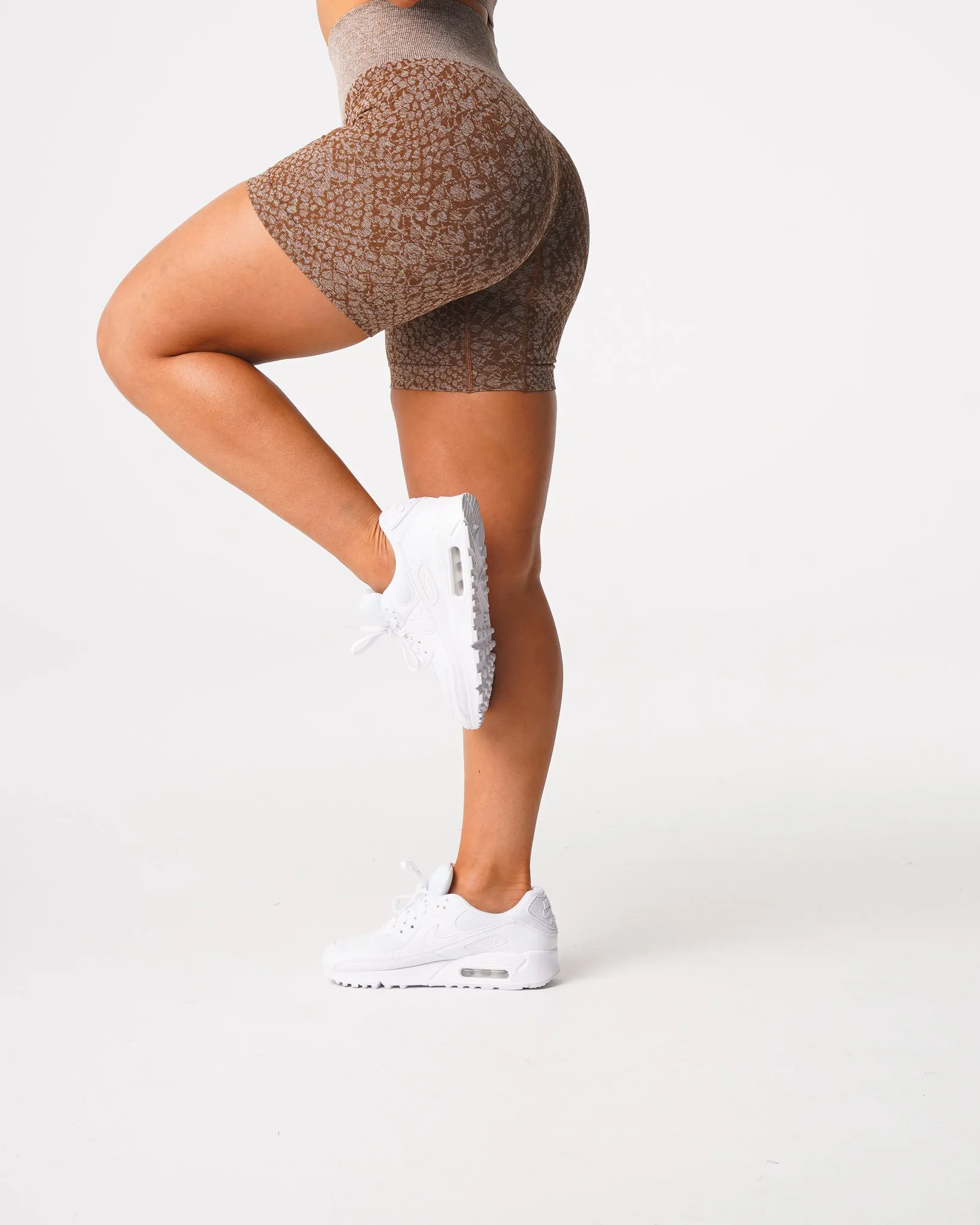 Mocha Snakeskin Seamless Shorts