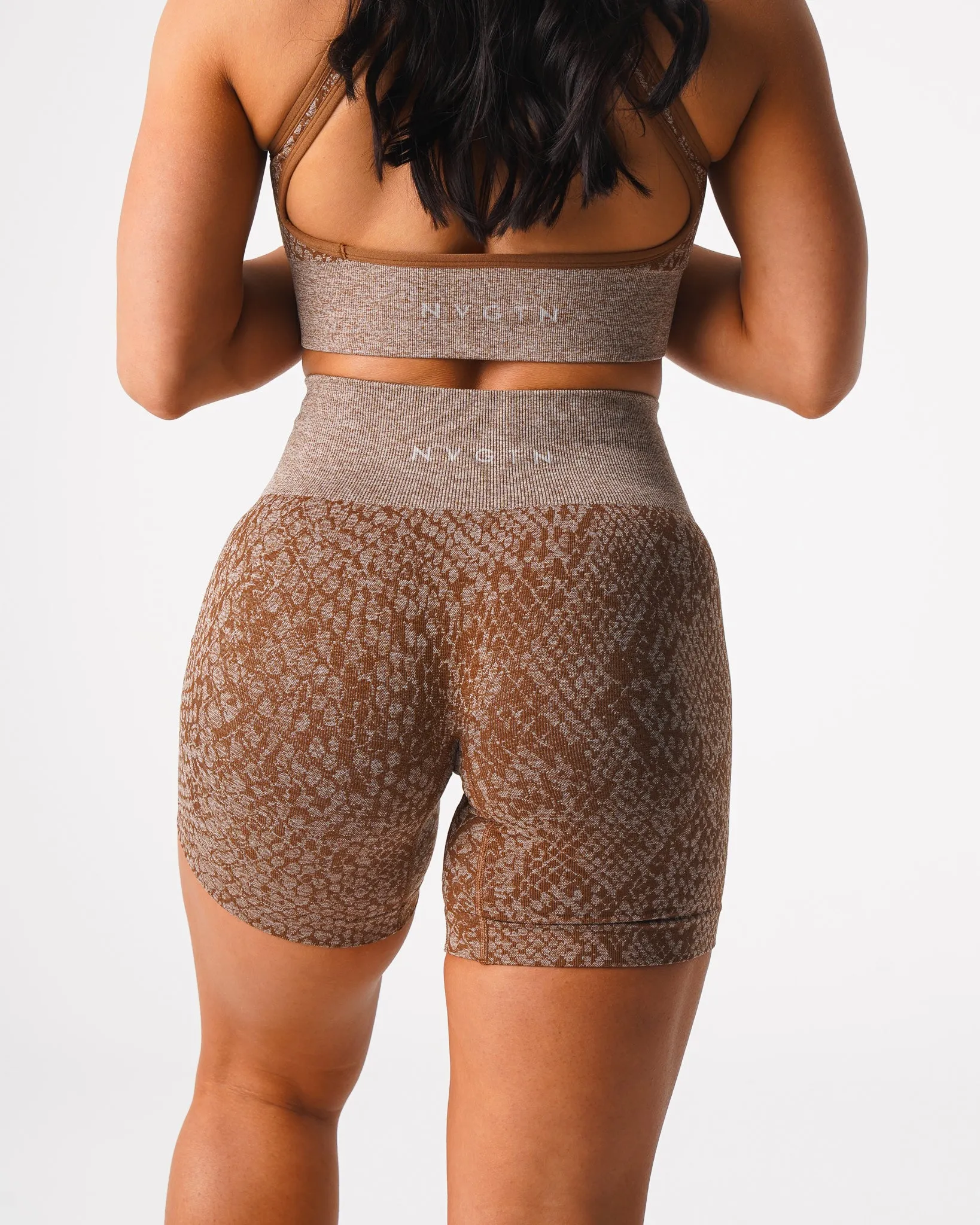 Mocha Snakeskin Seamless Shorts