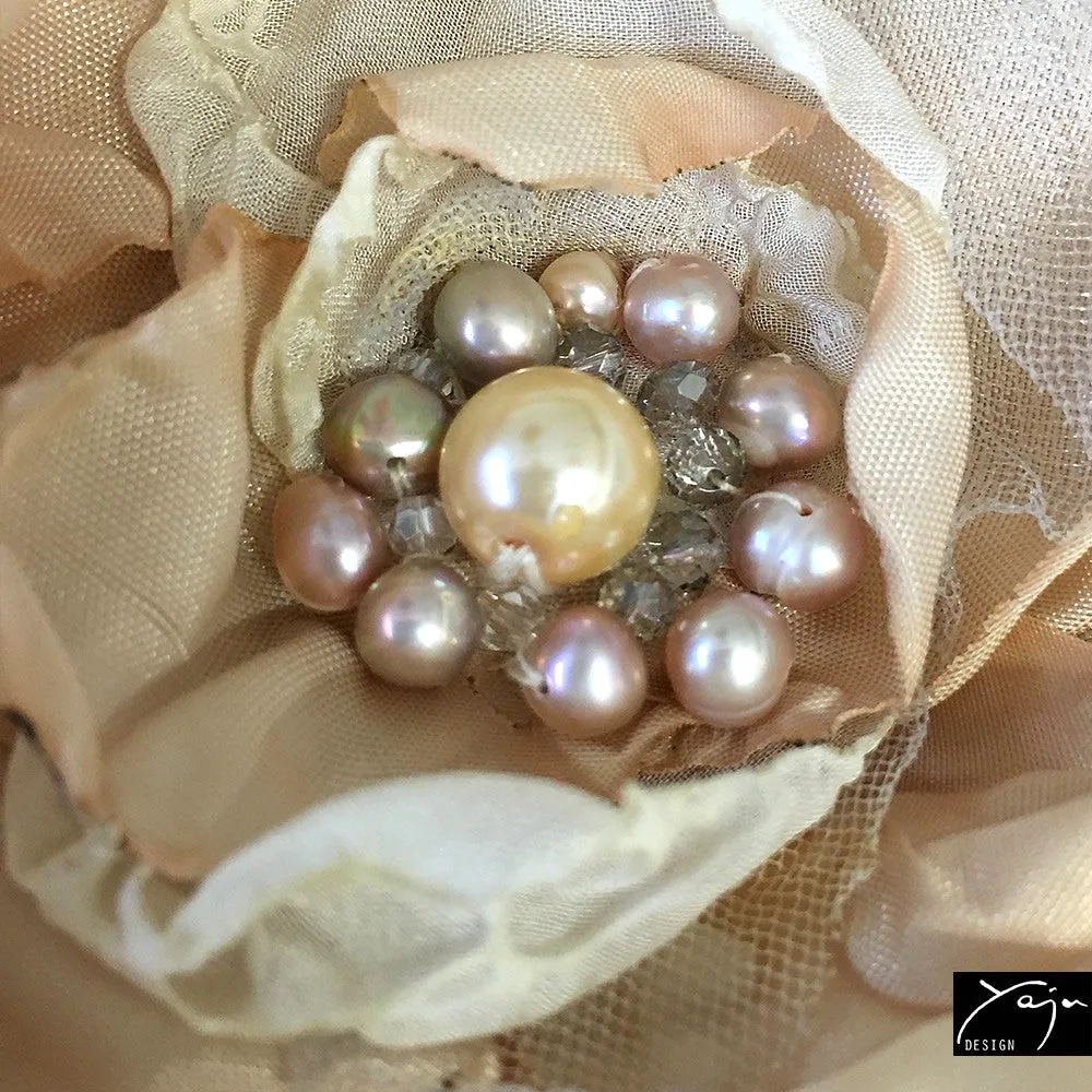 'Pearl Rhapsody' - Flower Brooch No.27