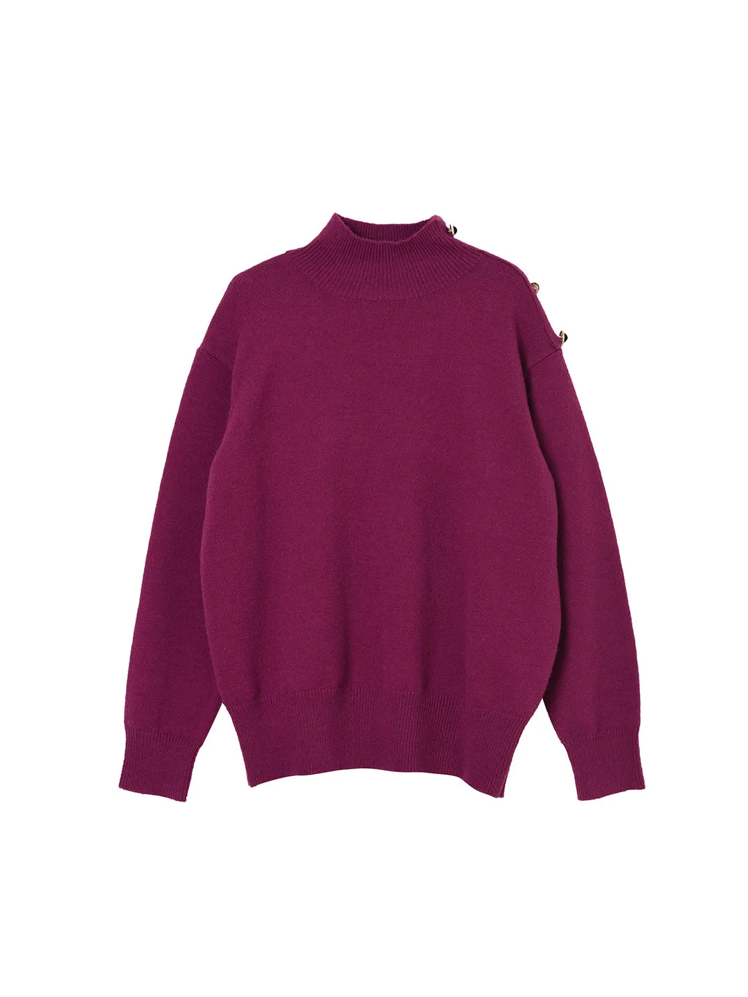 Ruby High Neck Purple Knit Sweater