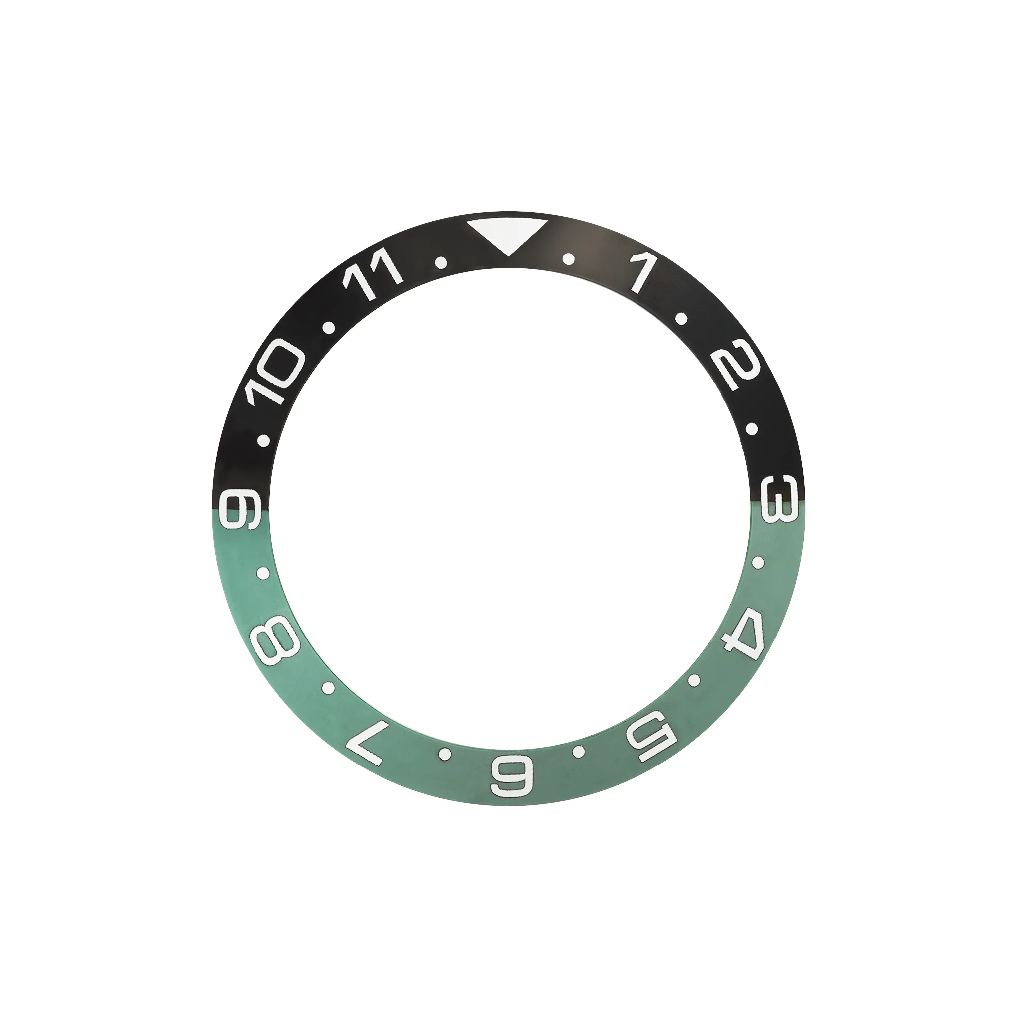 SKX007/SRPD Ceramic Bezel Insert: Dual Time style Green/Black