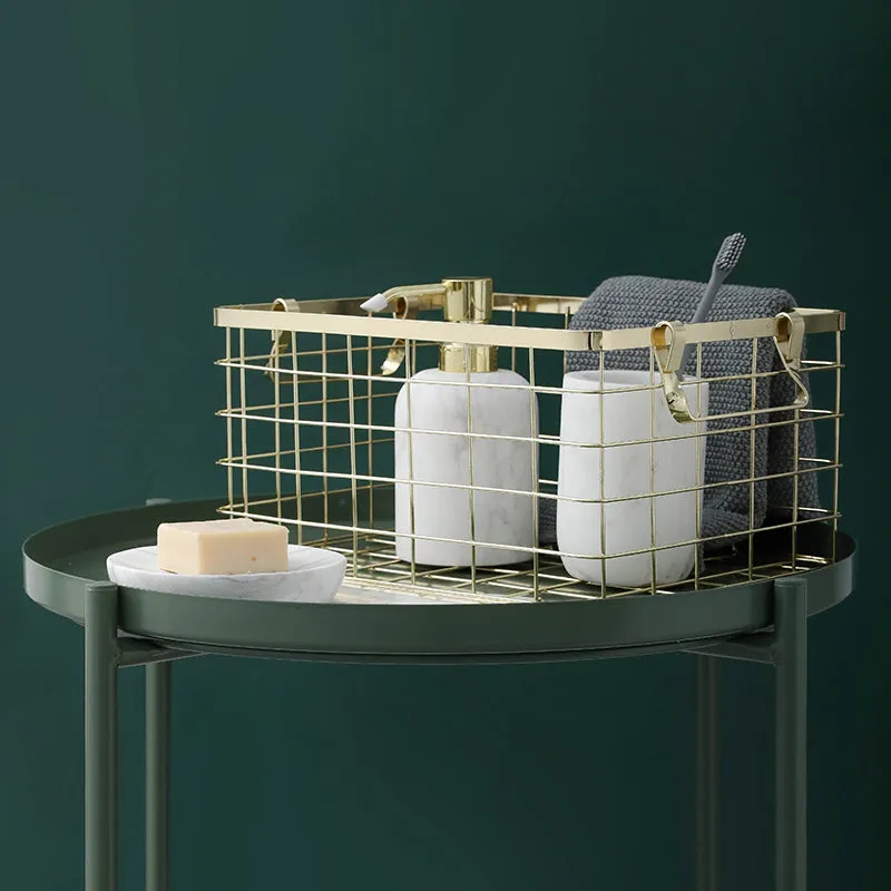 Square Gold Storage Basket