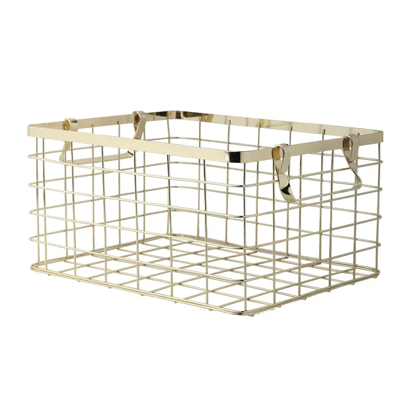 Square Gold Storage Basket