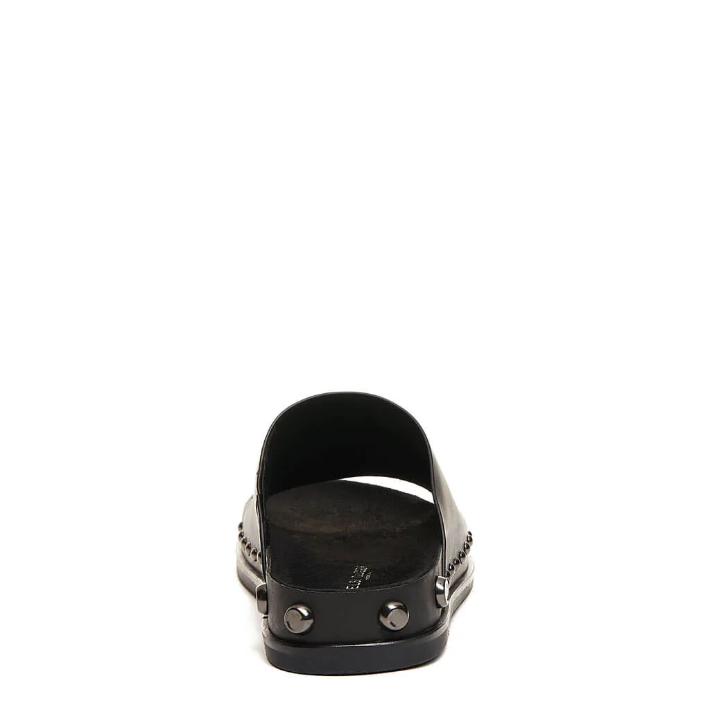 Squish Black Stud Slide Sandals