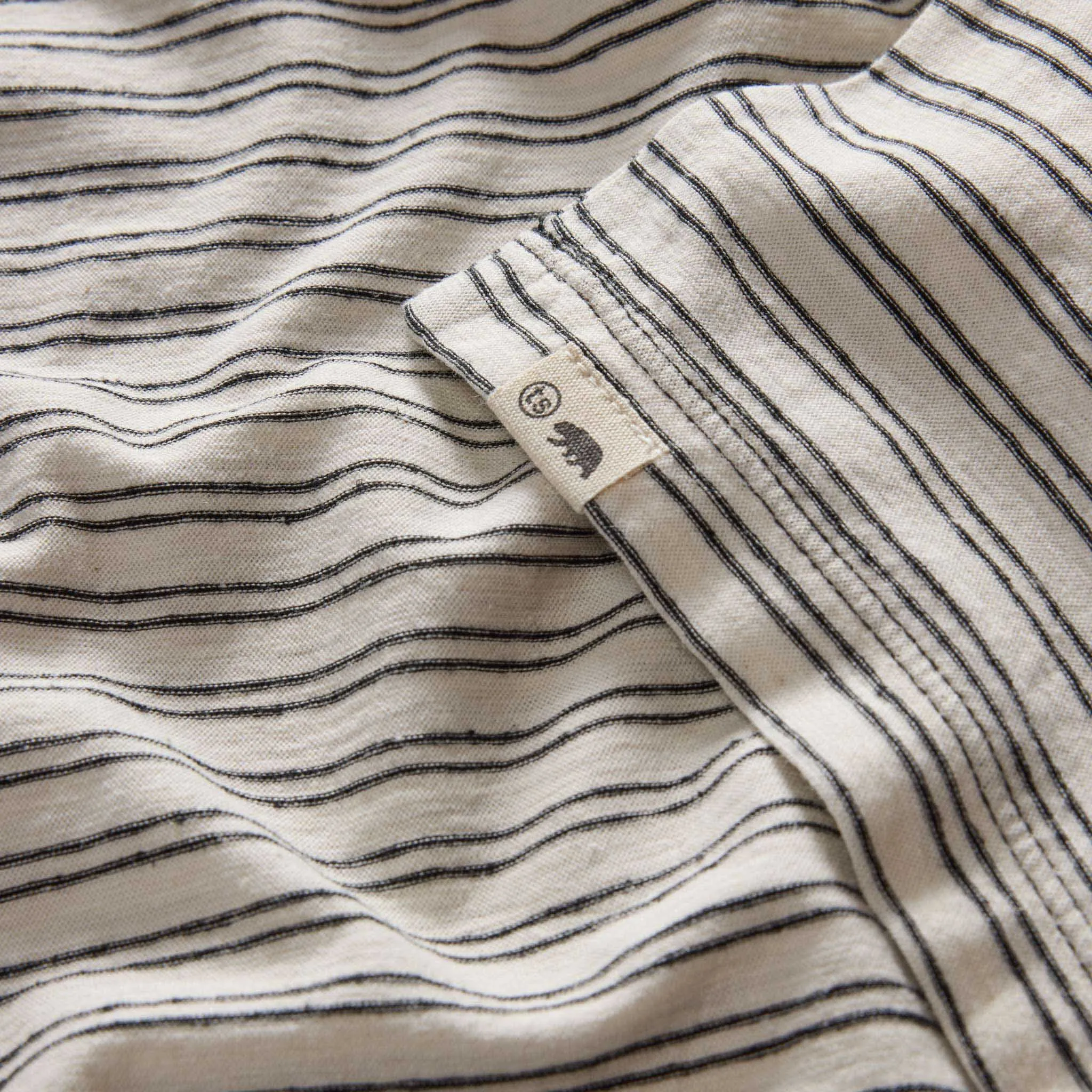 The Cotton Hemp Tee in Black Coffee Stripe