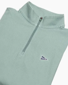 The Sage Green Microstripe Quarter-Zip