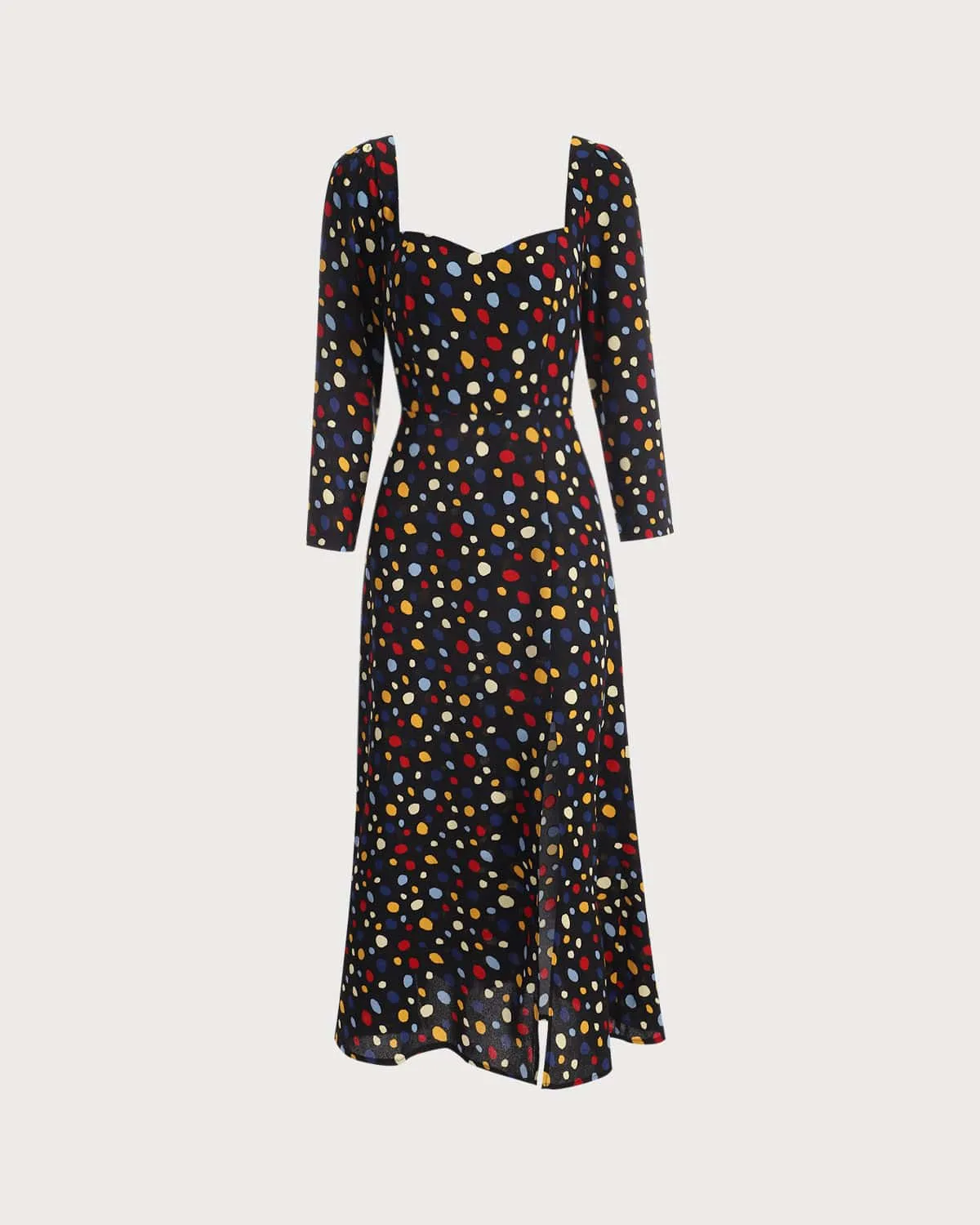 The Sweetheart Neck Polka Dot Maxi Dress