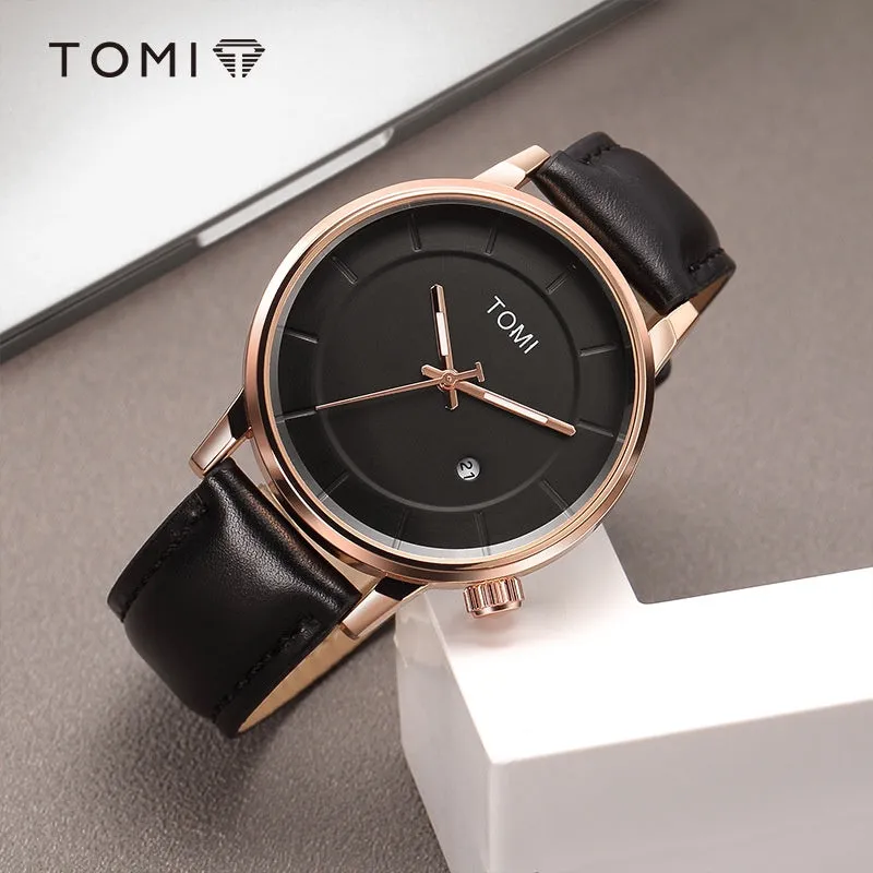 TOMI T-101 Casual Men's Watch Date Quartz Round Dial