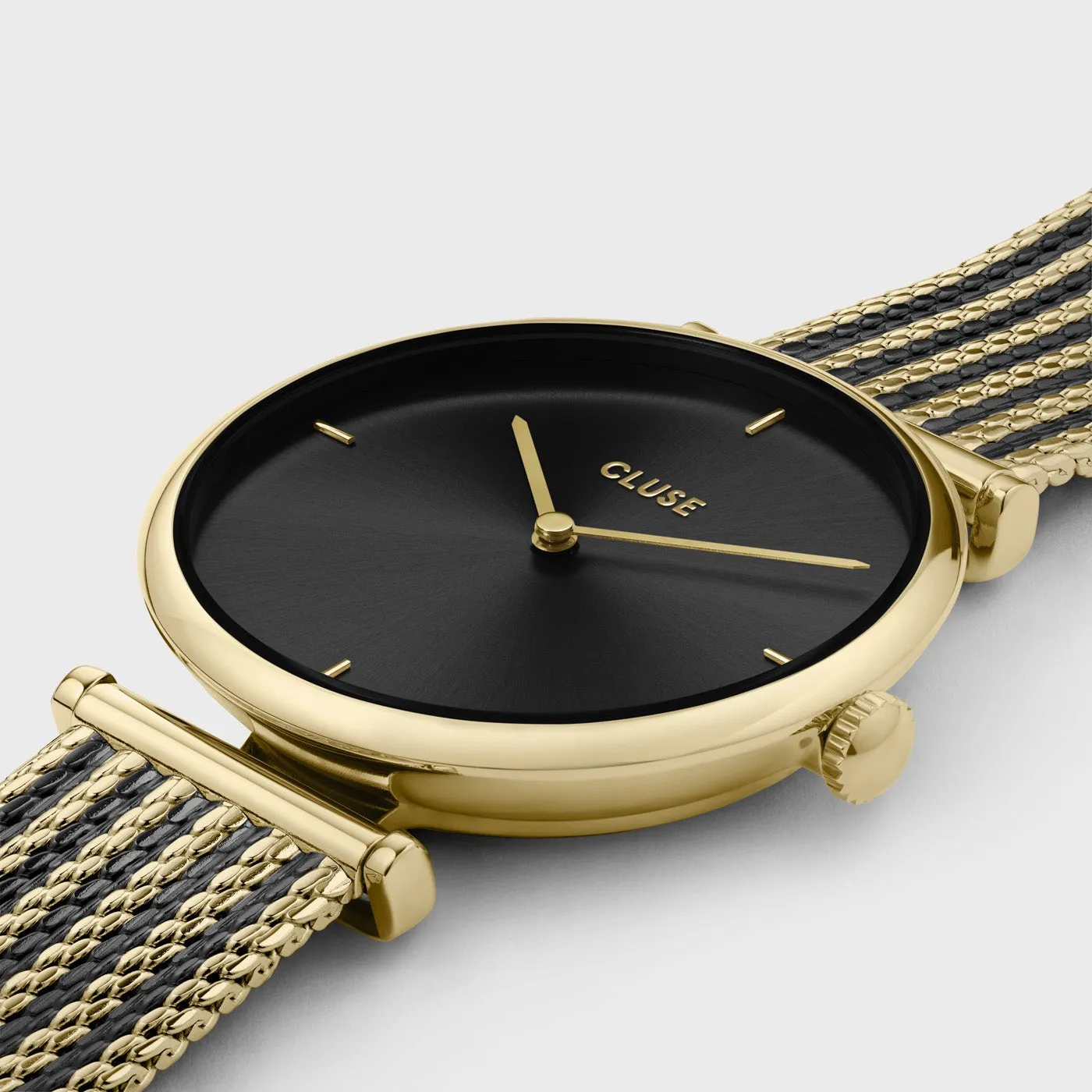 Triomphe Watch Mesh, Black, Gold colour