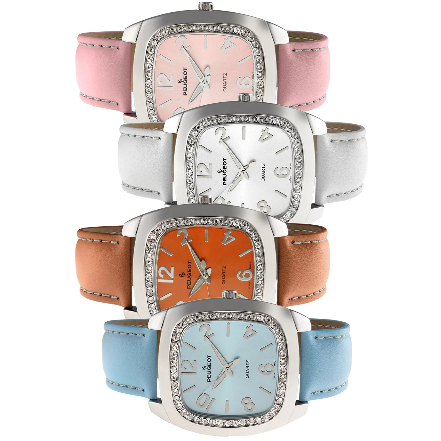 Women's Boyfriend Watch 40mm Crystal Bezel Leather Strap